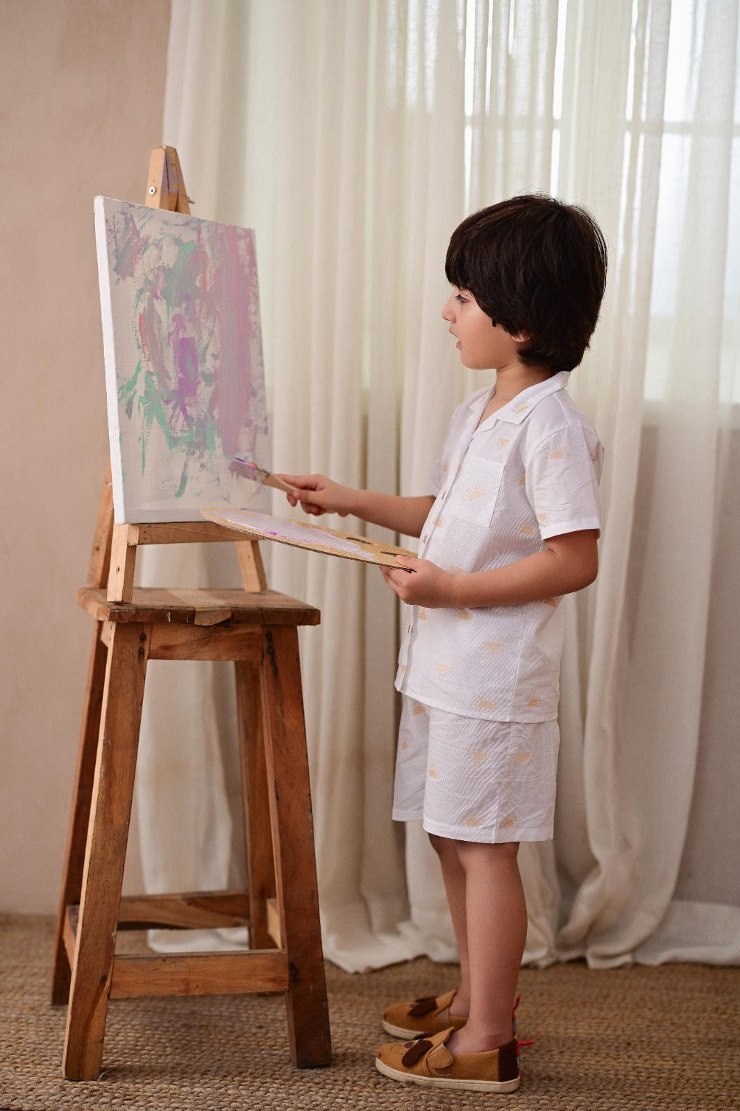 Sun Print Shirt with Shorts
